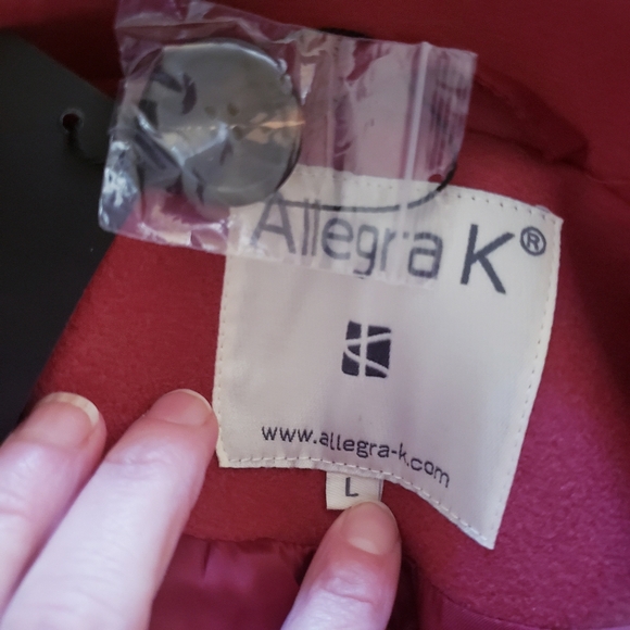 🏷Allegra K NWT Women's Notch Lapel Double Breasted Belted Trenchcoat L - Picture 13 of 16